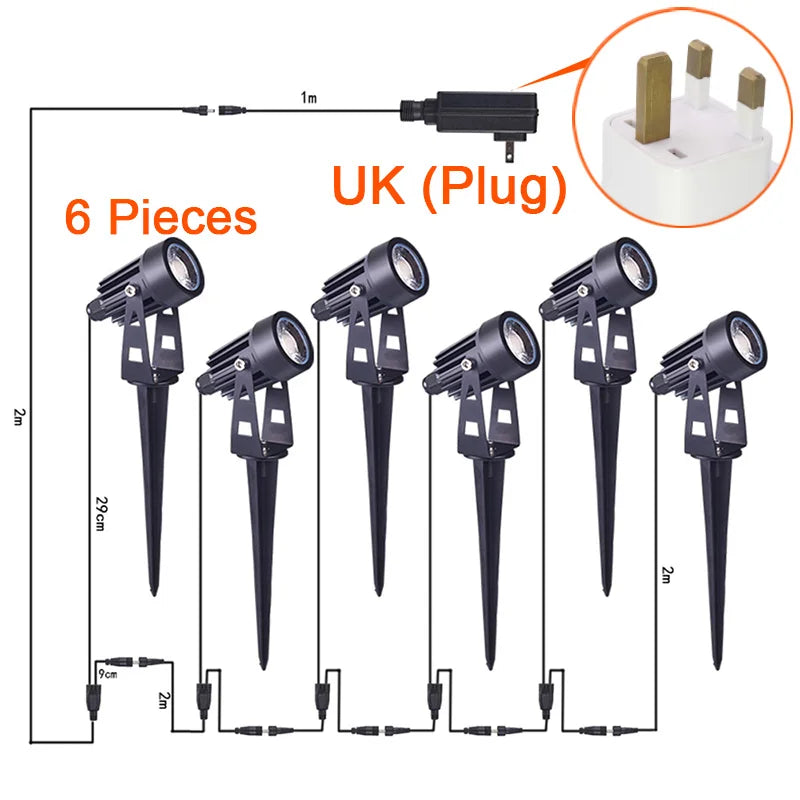LED Pin Lawn Light One to Six Courtyard Lights