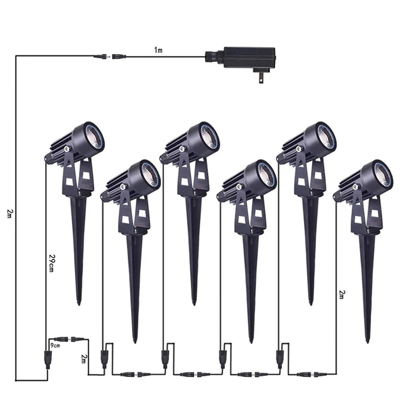 LED Pin Lawn Light One to Six Courtyard Lights