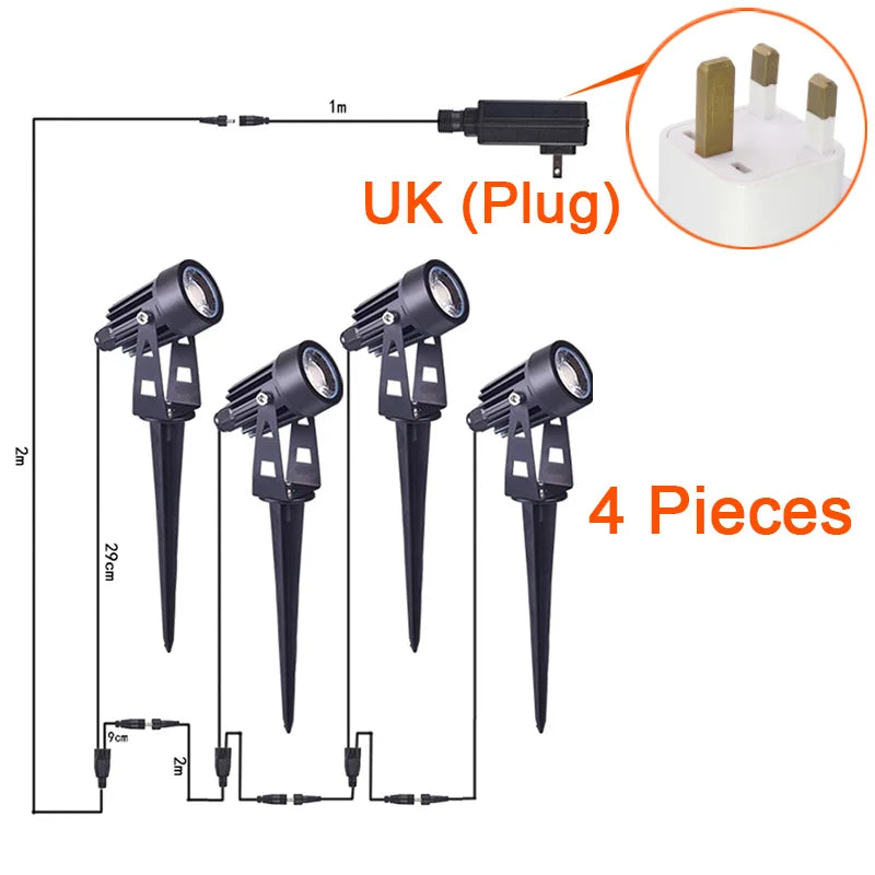 LED Pin Lawn Light One to Six Courtyard Lights