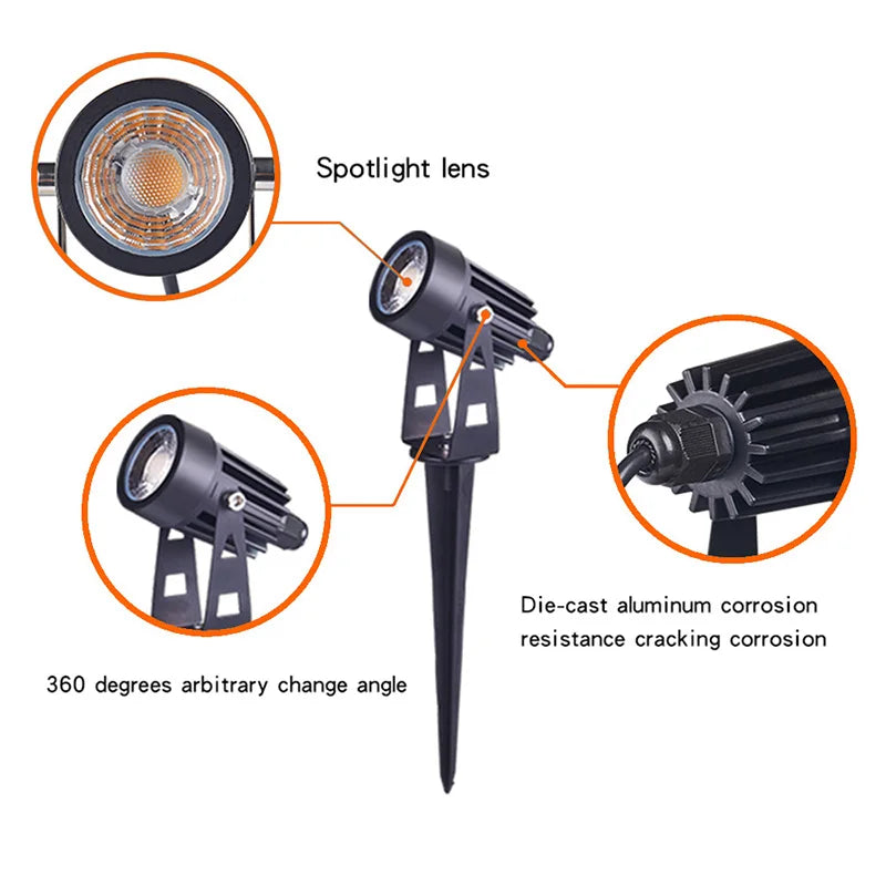LED Pin Lawn Light One to Six Courtyard Lights