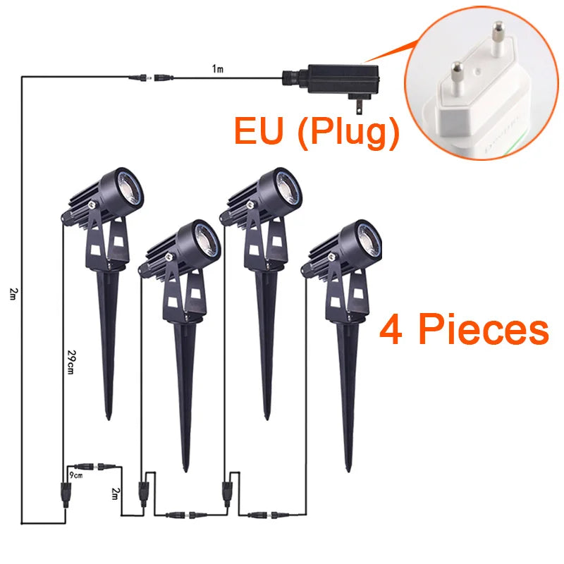 LED Pin Lawn Light One to Six Courtyard Lights