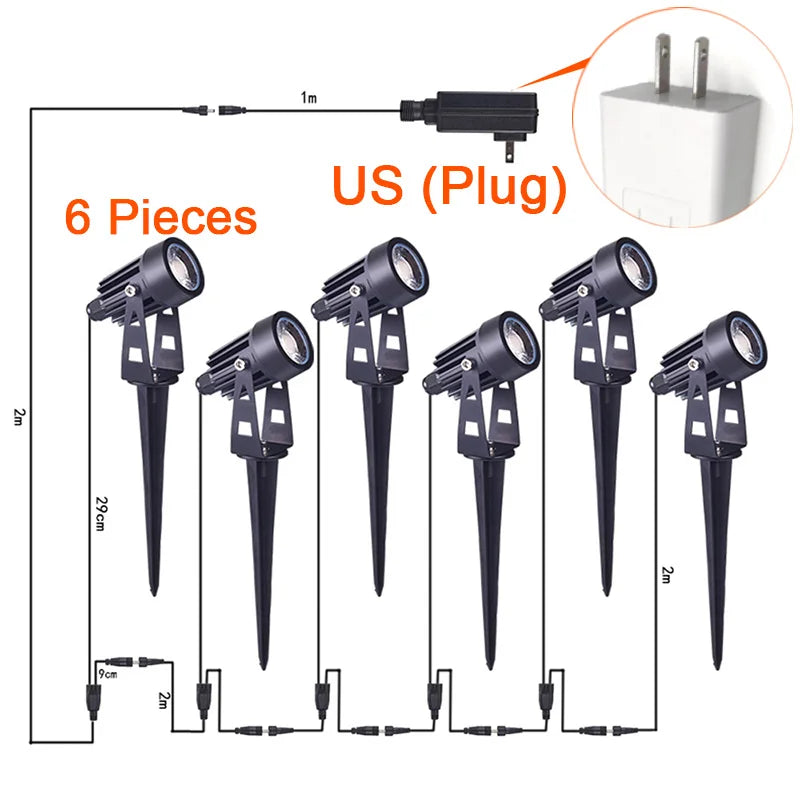 LED Pin Lawn Light One to Six Courtyard Lights