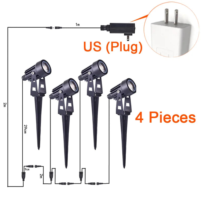 LED Pin Lawn Light One to Six Courtyard Lights