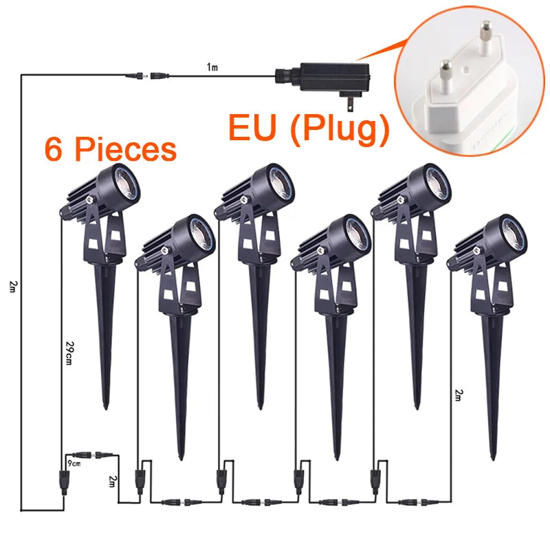 LED Pin Lawn Light One to Six Courtyard Lights