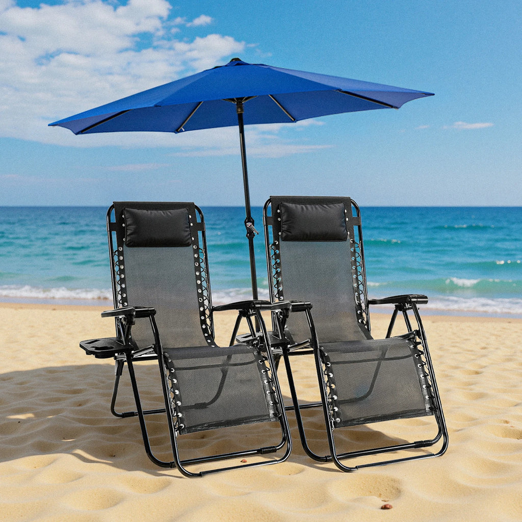 JHK Zero Gravity Set of 2 Portable Recliner