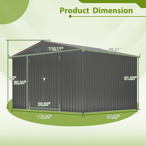 10X8 FT Outdoor Storage Shed,