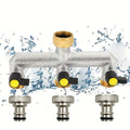 Hose Splitter, 2/3 Way Heavy Duty Brass Garden Hose Splitter, Outdoor Faucet Splitter, for 3/4" Hose Connector