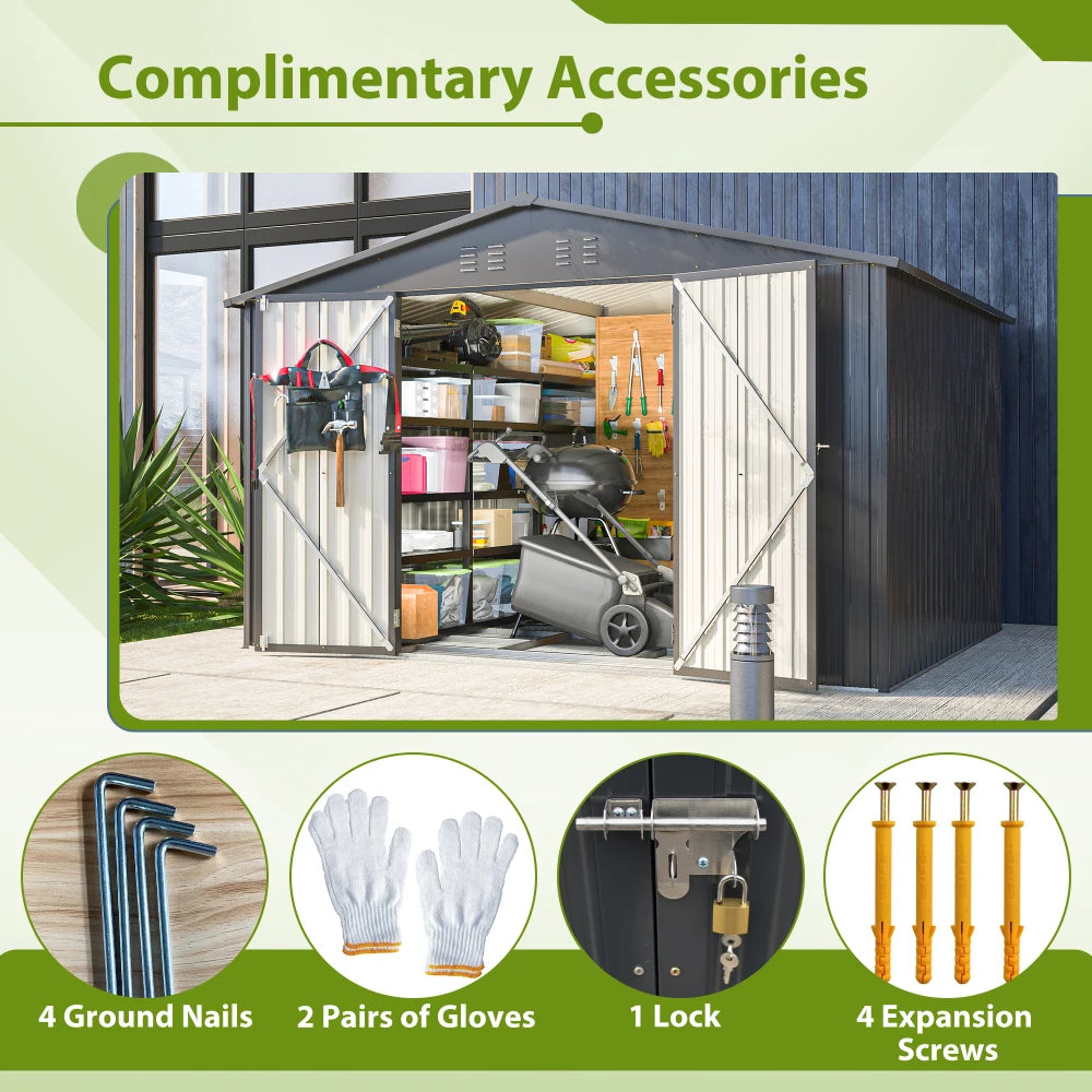 10X8 FT Outdoor Storage Shed,