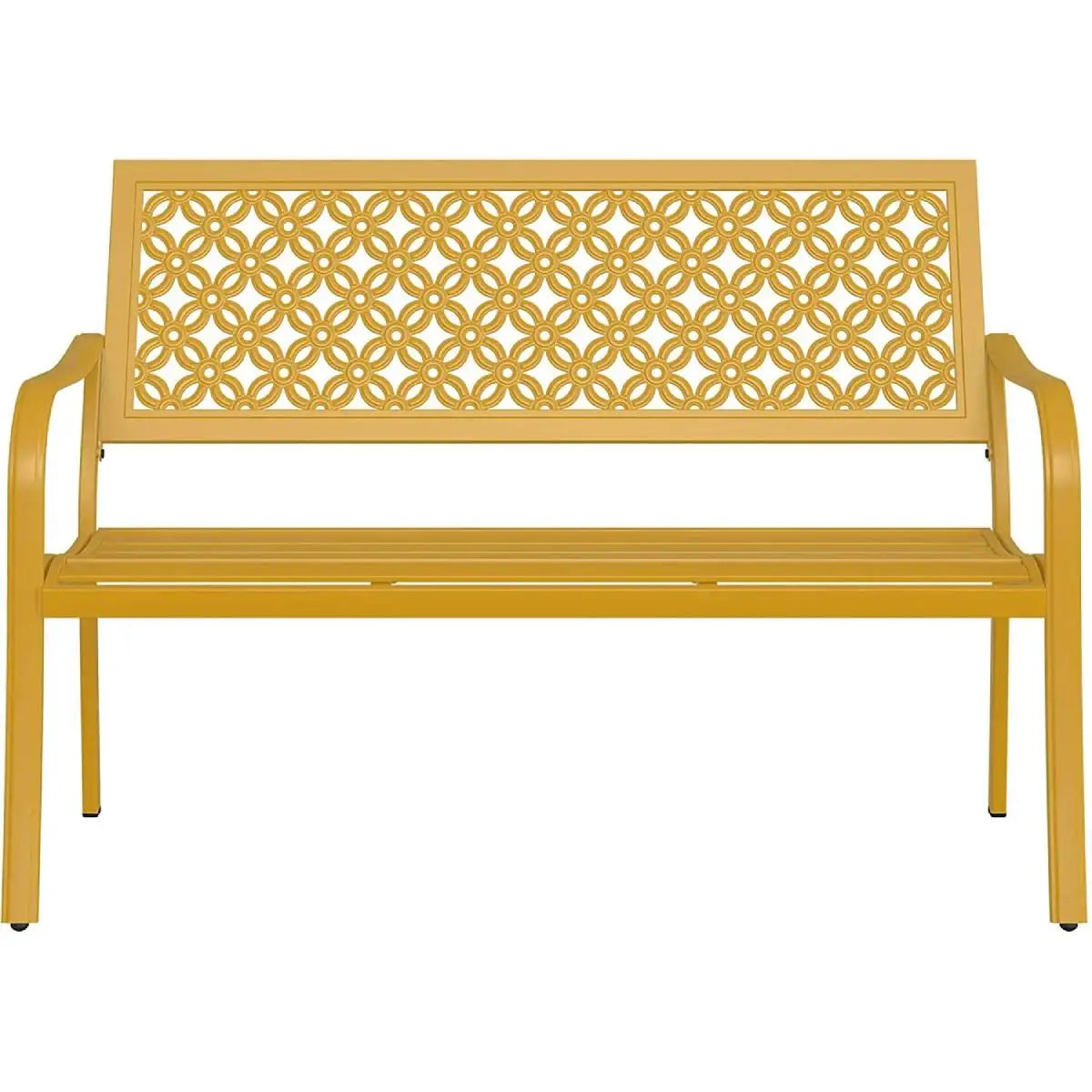 Outdoor Bench, Powder-coat Steel Frame