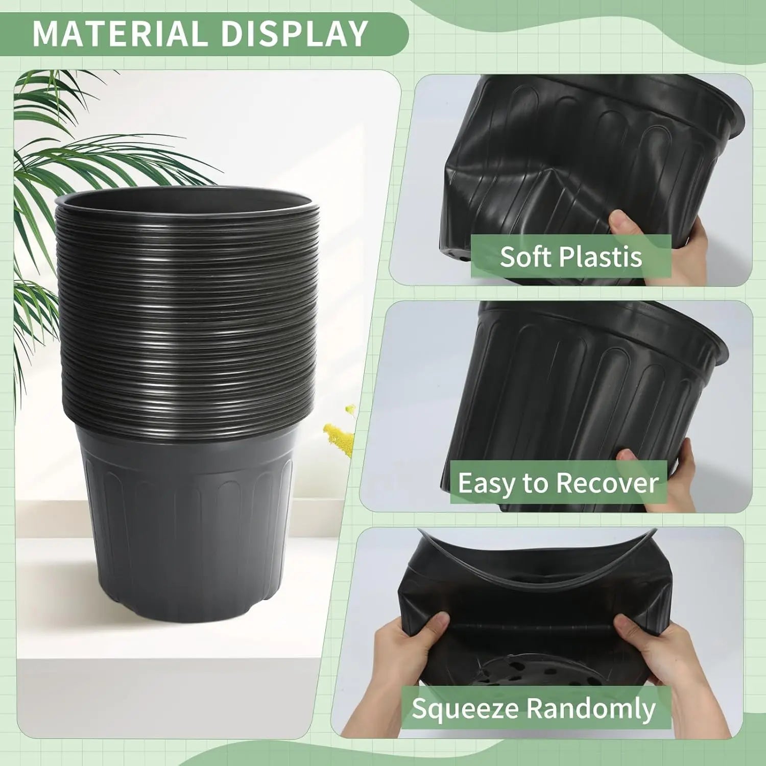 40 Pack 3 Gallon Plastic Plant Pots