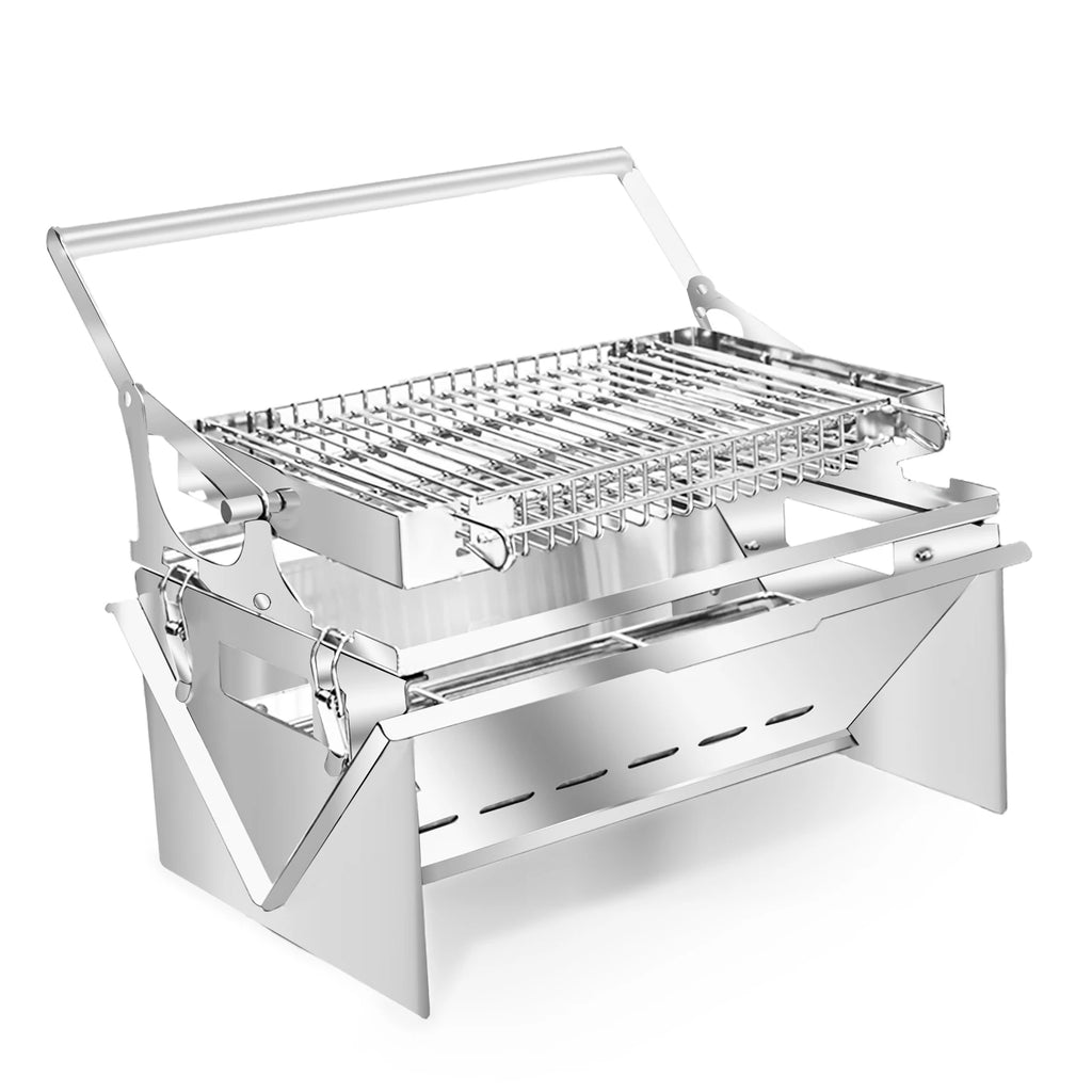 BBQ Grill Camping Turnover The Top Turn 360⁰ Through The Handle