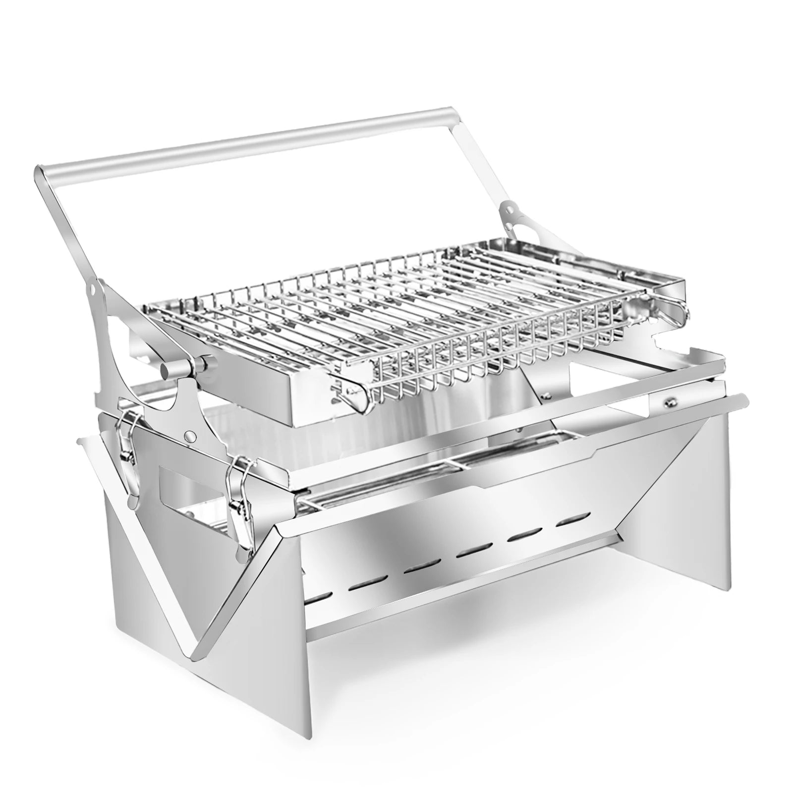 BBQ Grill Camping Turnover The Top Turn 360⁰ Through The Handle
