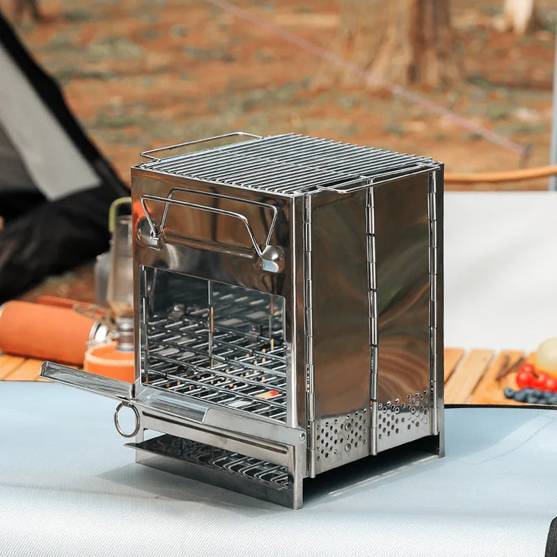 ultra-light folding stainless steel grill,