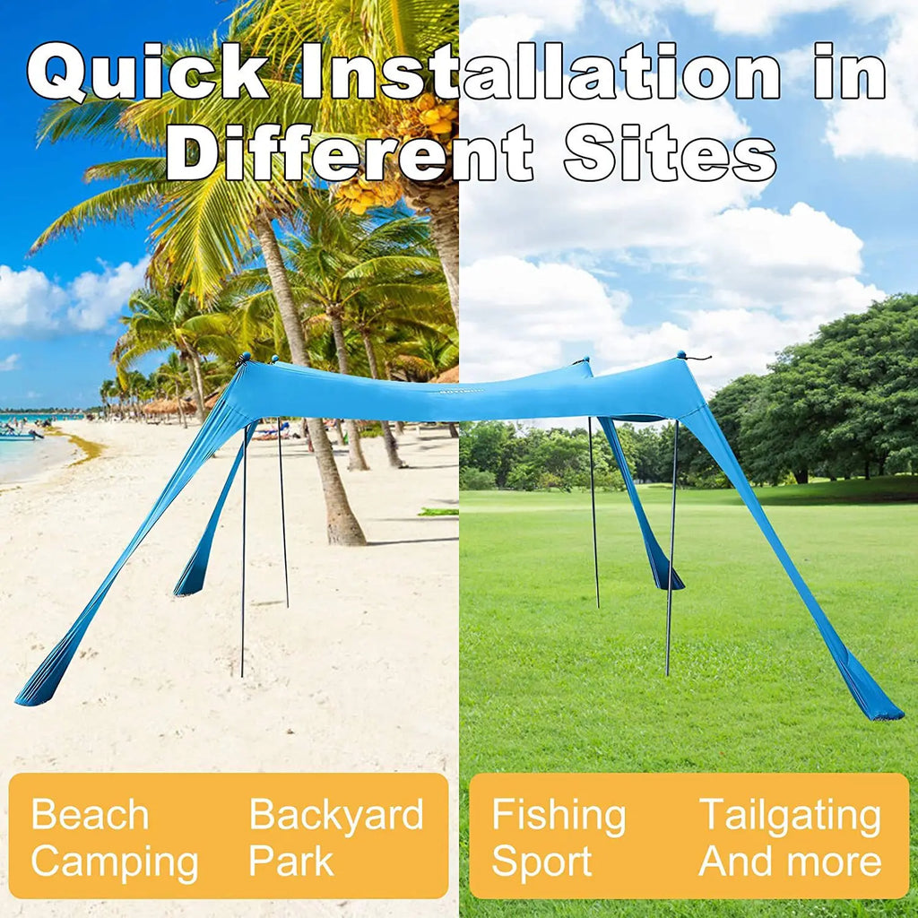 10x10 FT Family Beach Tent Sunshade