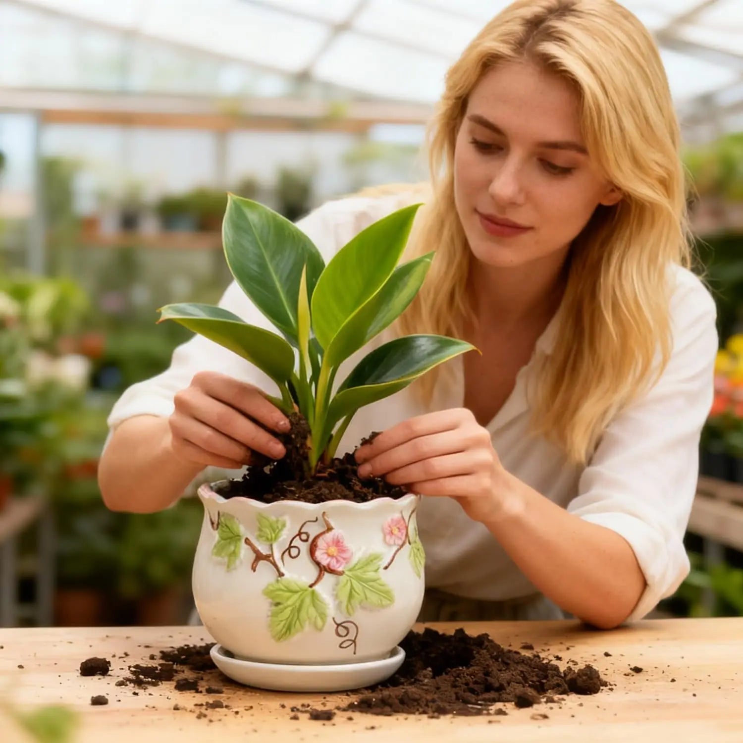 for Indoor Plant, Round Ceramic Plant Pots
