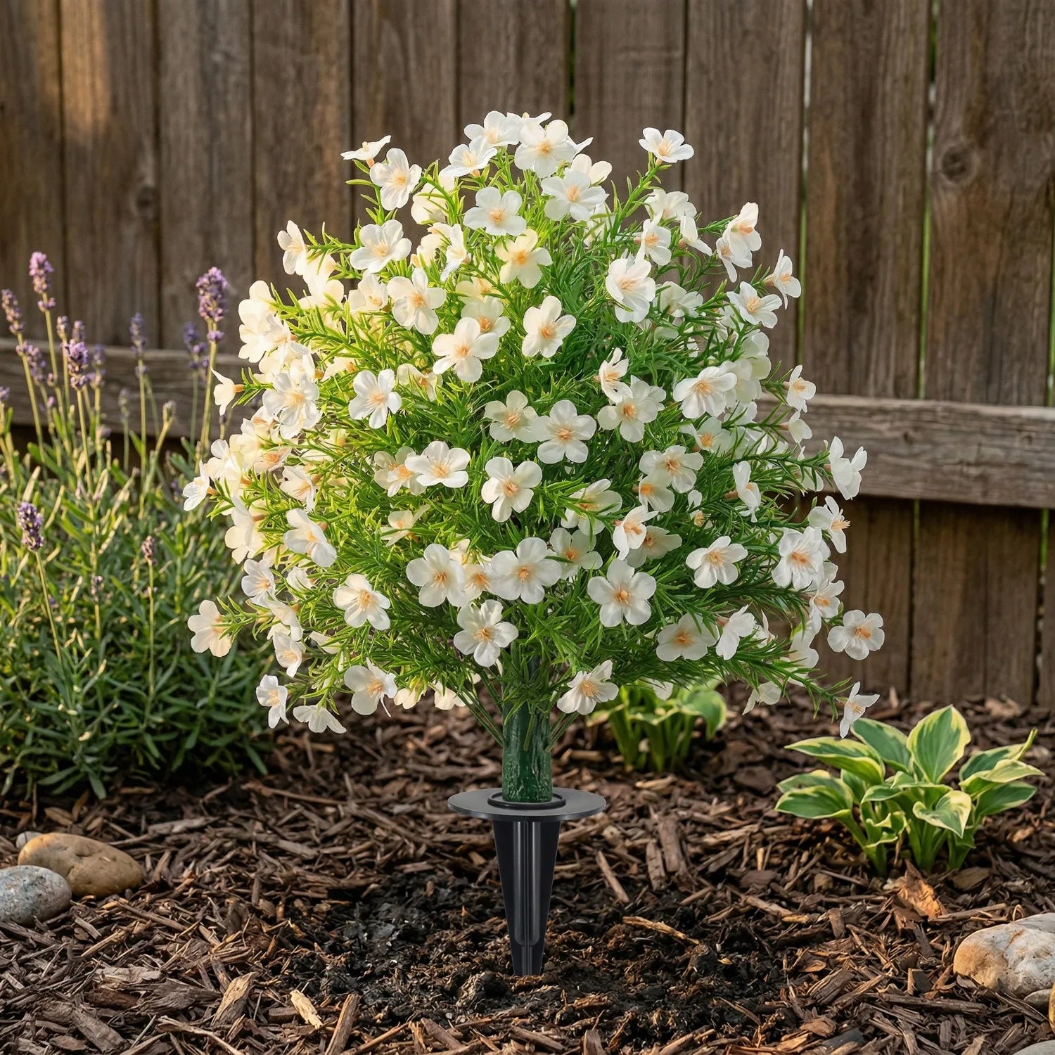 Outdoor Artificial Flowers with Stake, Greenery