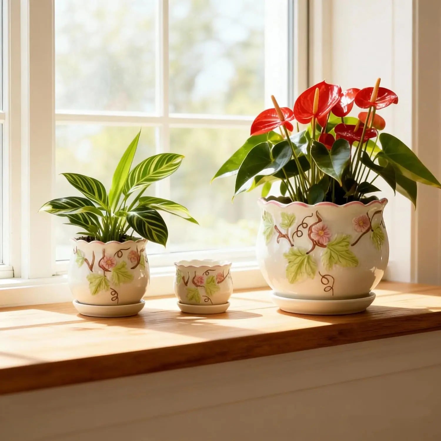 for Indoor Plant, Round Ceramic Plant Pots