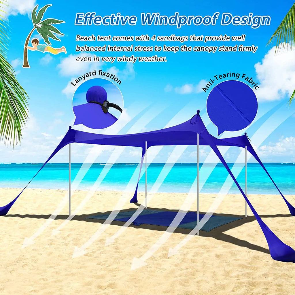 10x10 FT Family Beach Tent Sunshade