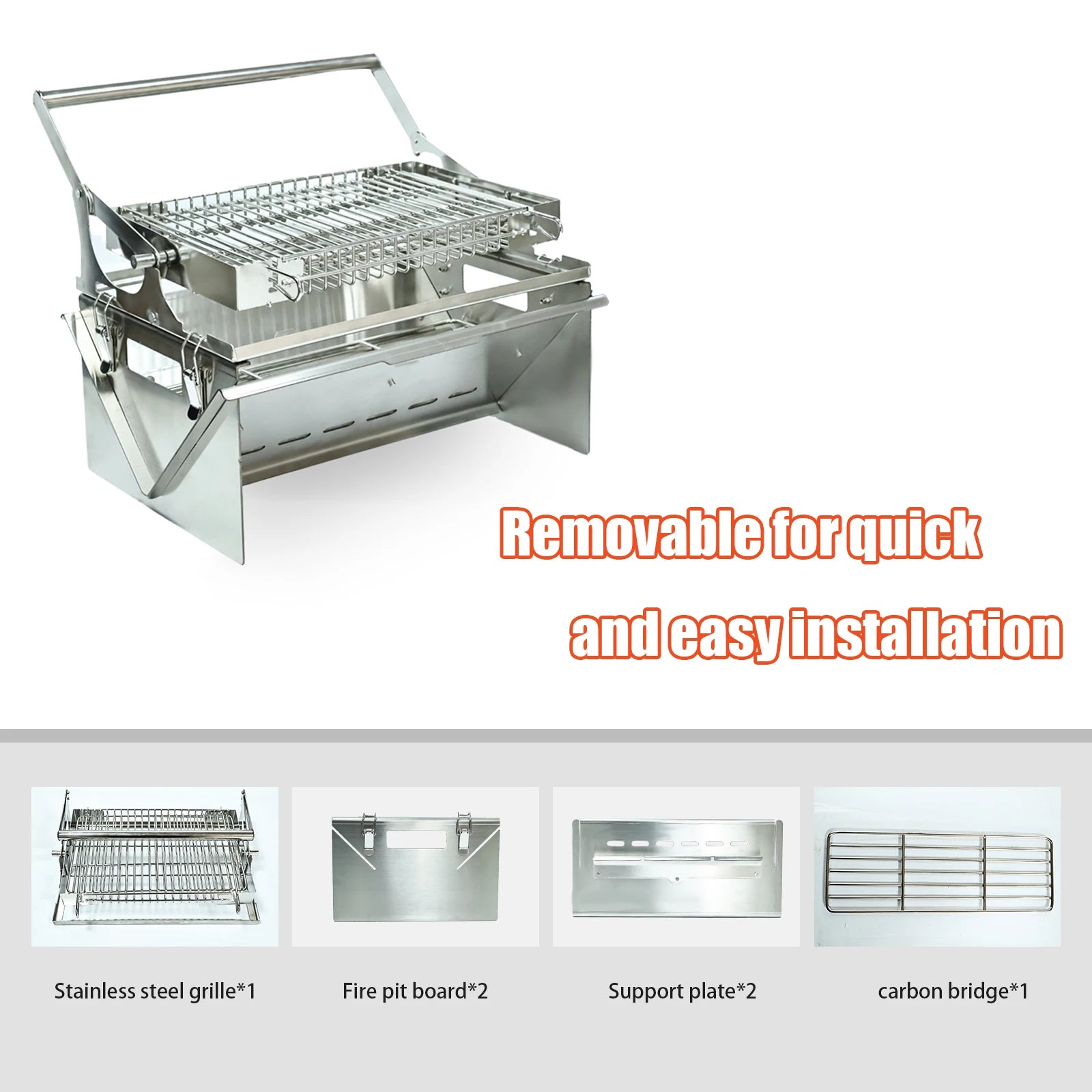 BBQ Grill Camping Turnover The Top Turn 360⁰ Through The Handle