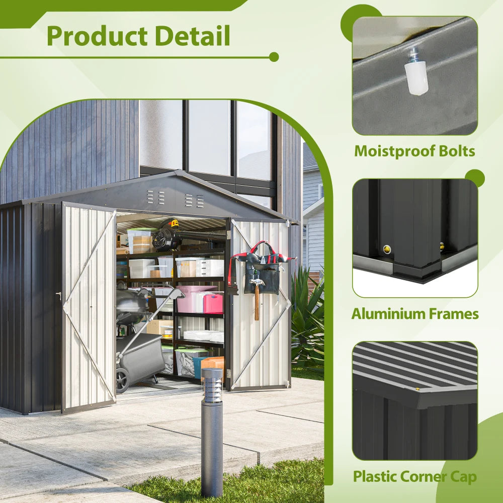 10X8 FT Outdoor Storage Shed,