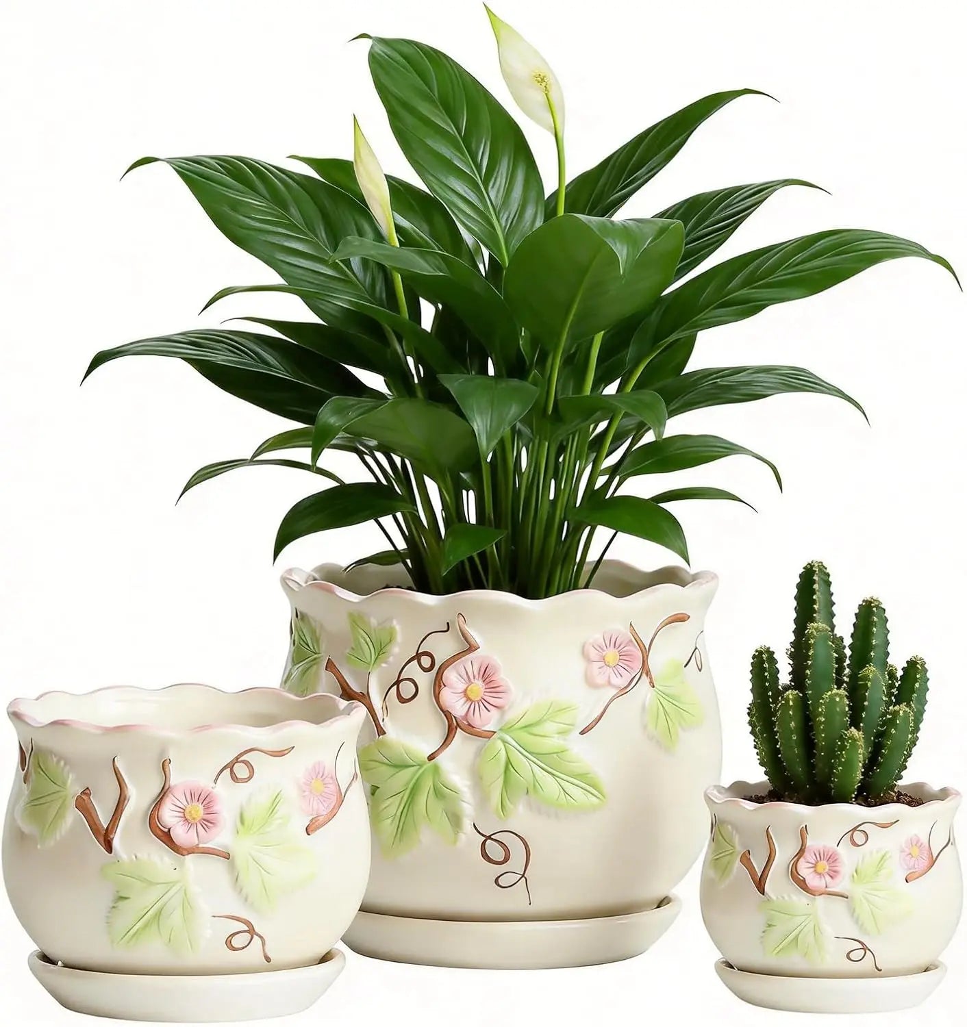 for Indoor Plant, Round Ceramic Plant Pots