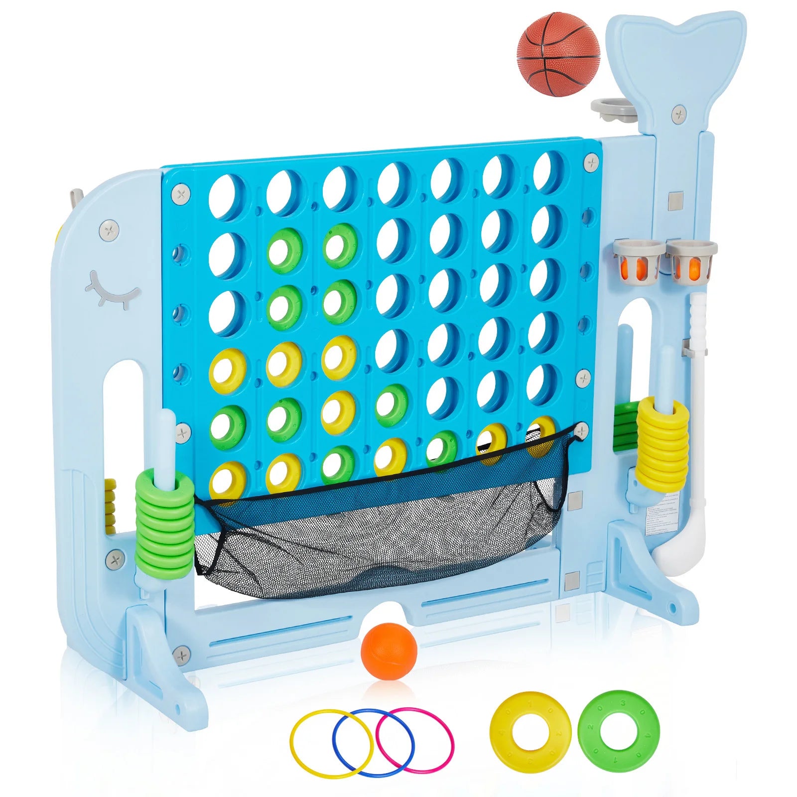 4-in-1 Giant Connect Game Set Adjustable Height,