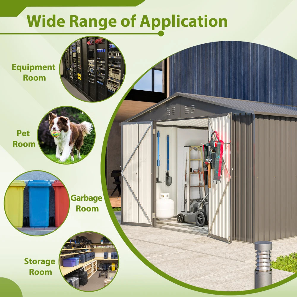 10X8 FT Outdoor Storage Shed,