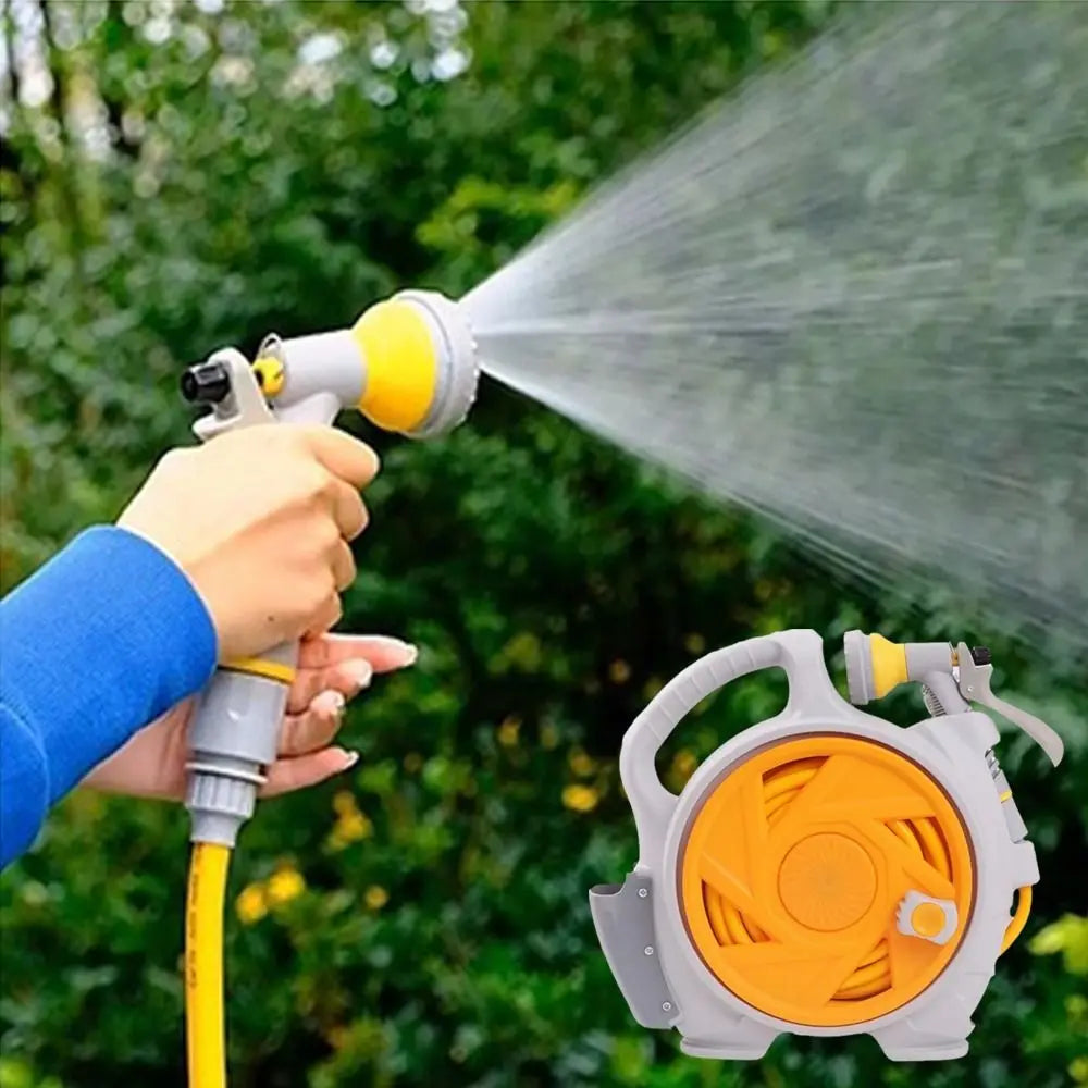 15m High Pressure Water Hose 7-in-1 with Storage Rack  Retractable