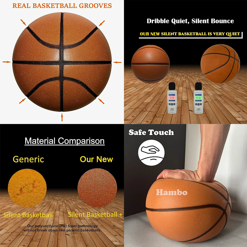 Silent Basketball Size 7#(29.5") Dribbling Grooved