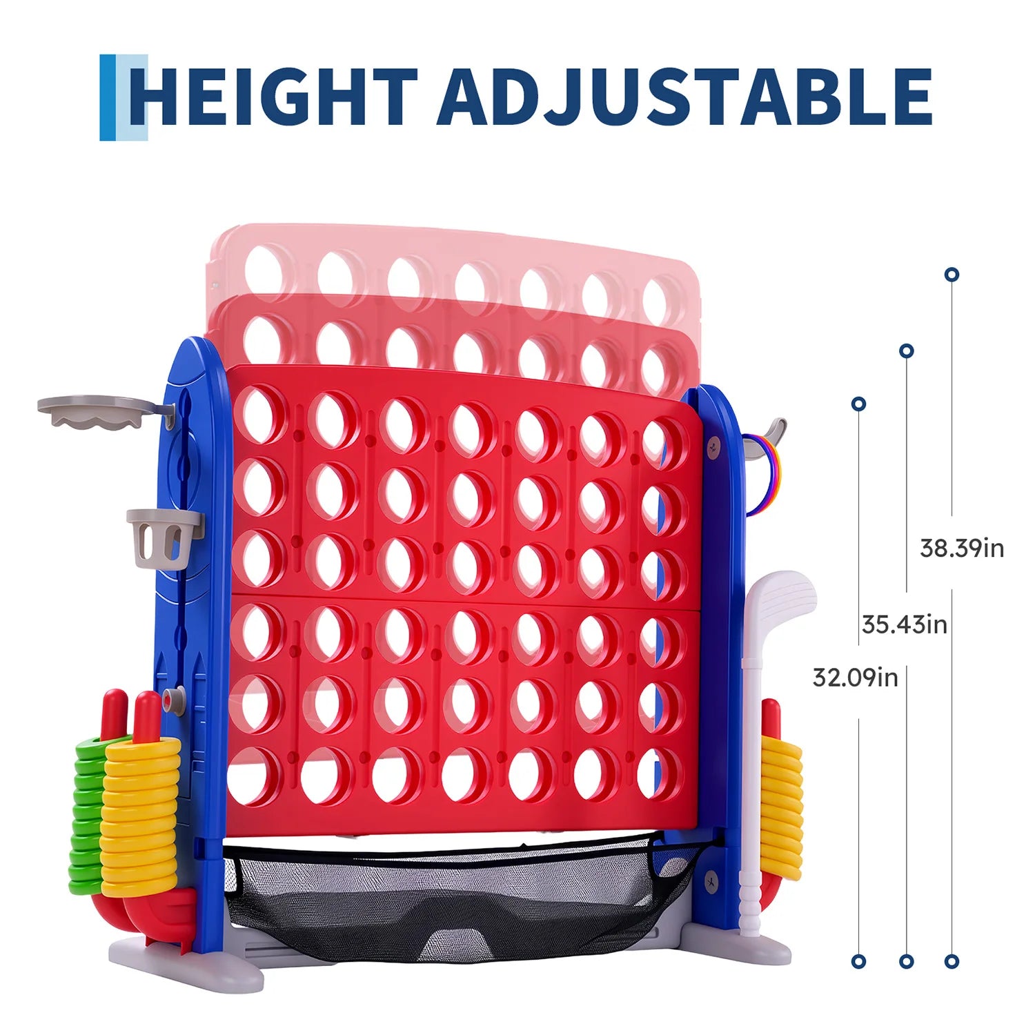 4-in-1 Giant Connect Game Set Adjustable Height,