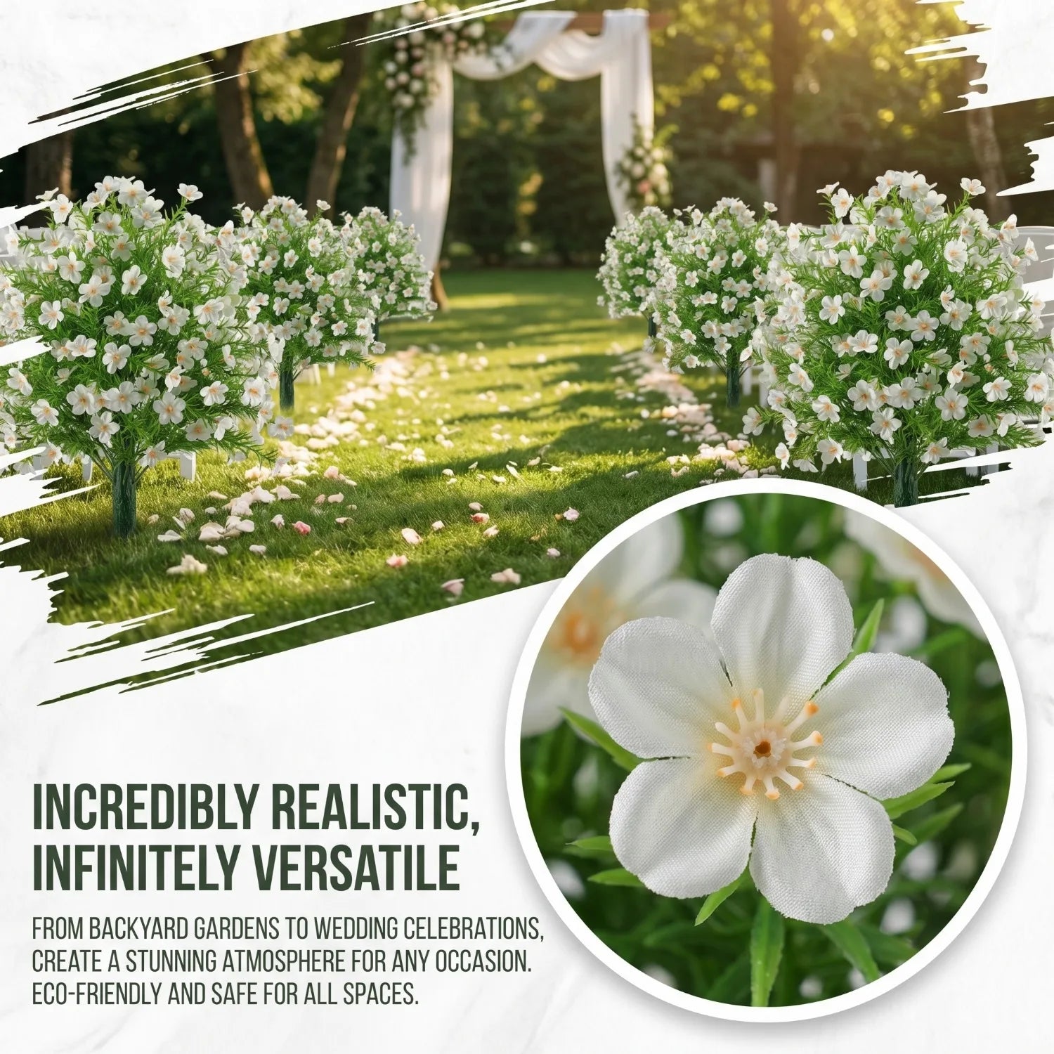 Outdoor Artificial Flowers with Stake, Greenery