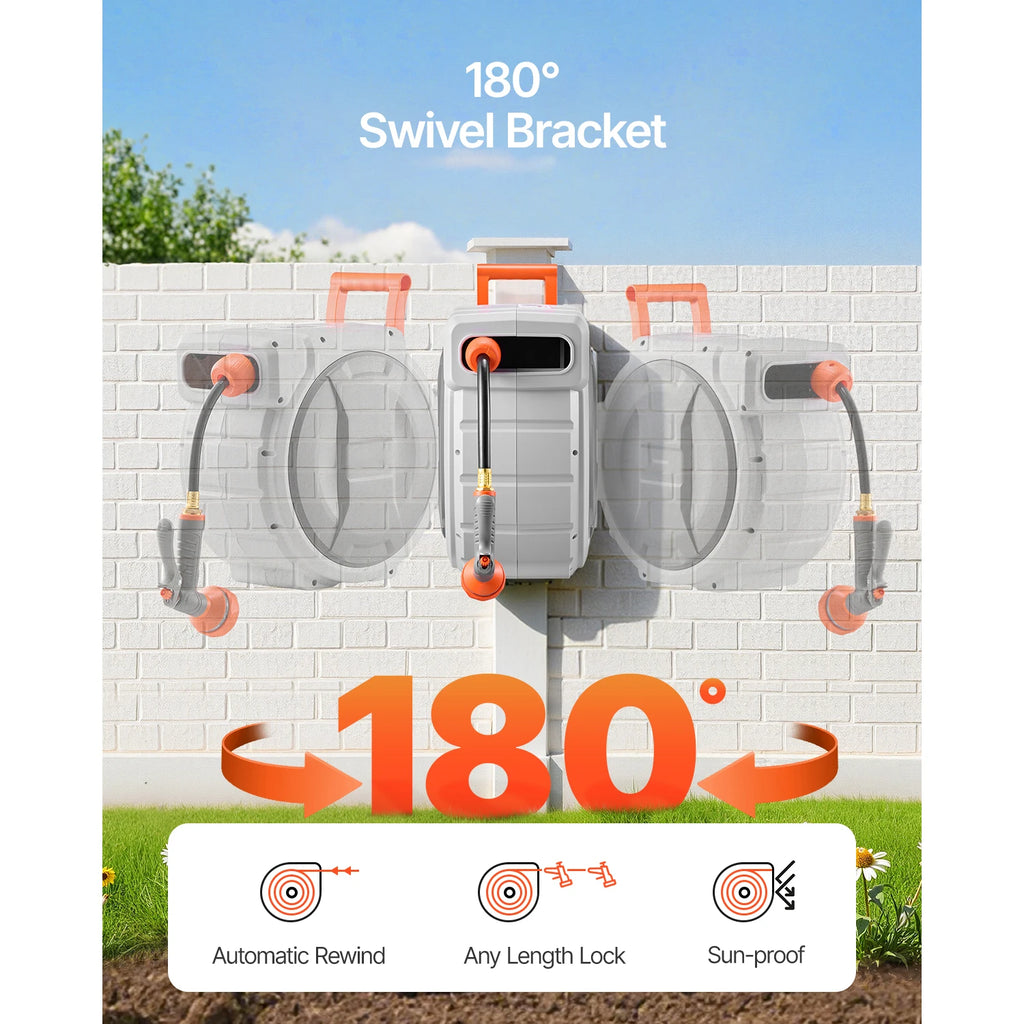 Retractable Garden Hose Reel Wall Mounted