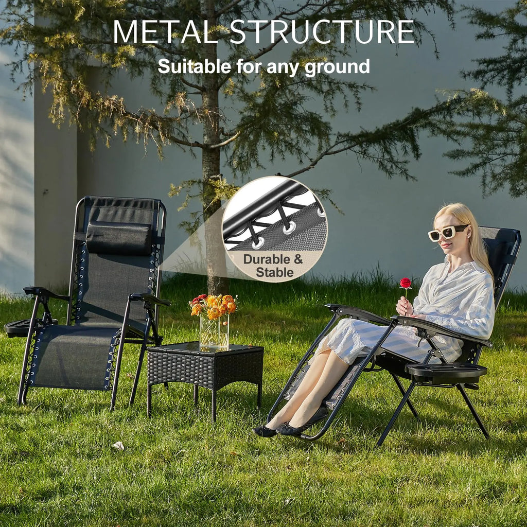 JHK Zero Gravity Set of 2 Portable Recliner