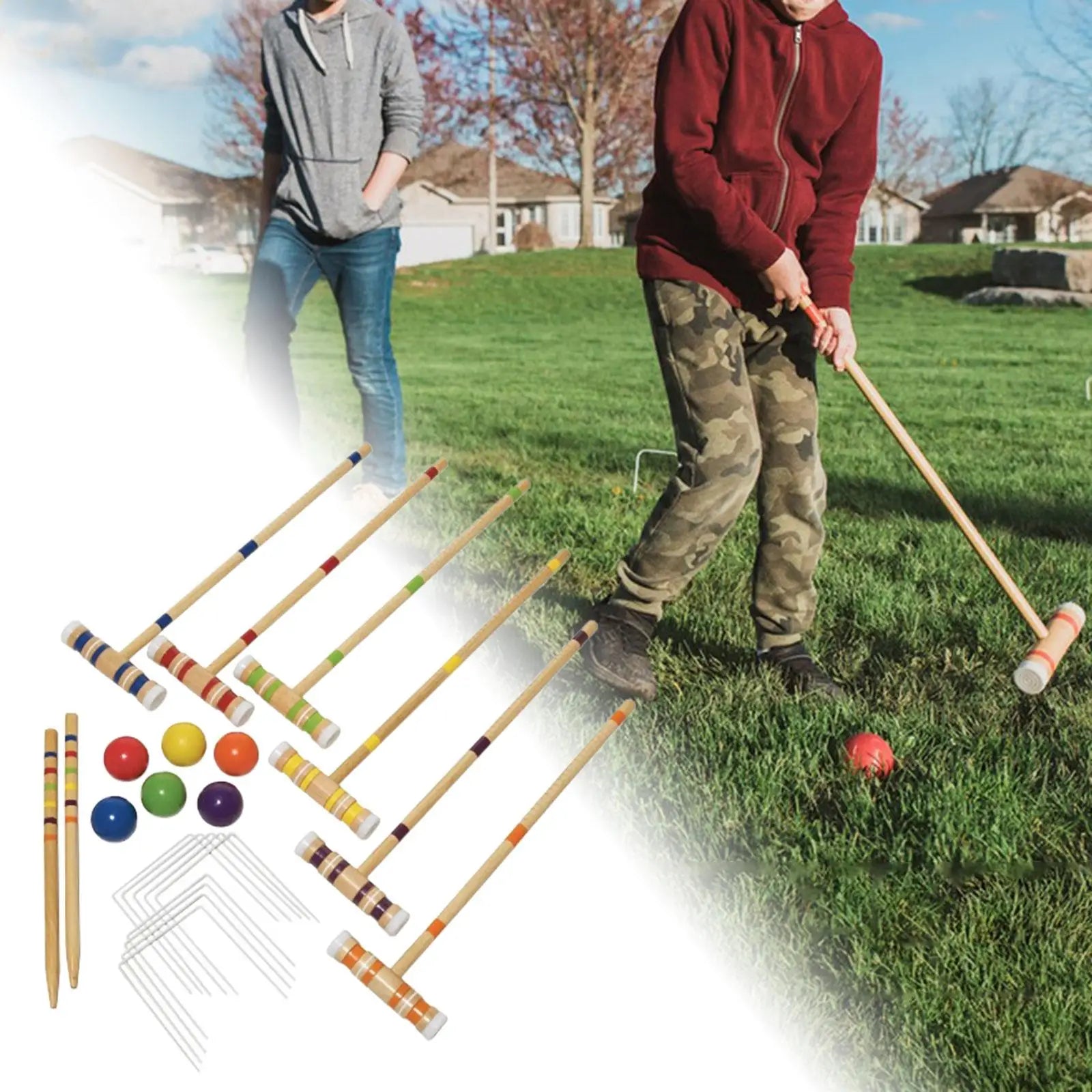 Lawn Croquet Game Set 2 Benchmarks for Yard