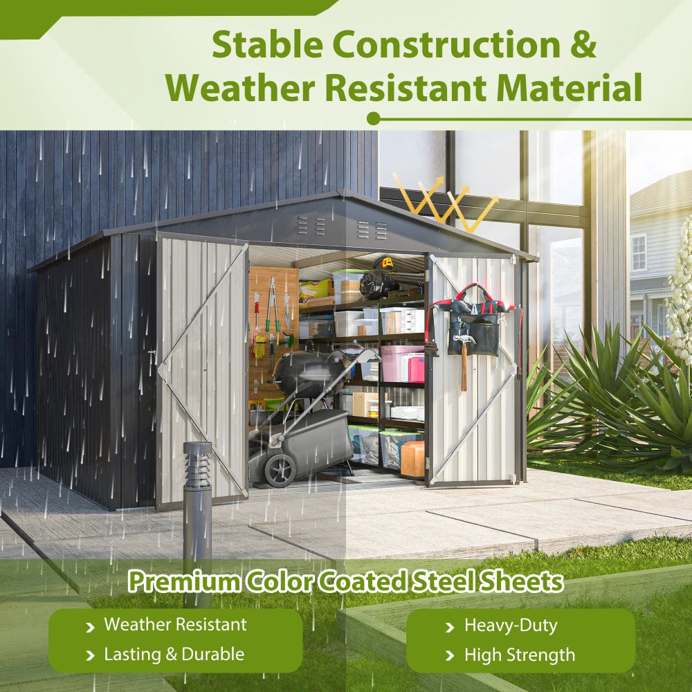 10X8 FT Outdoor Storage Shed,