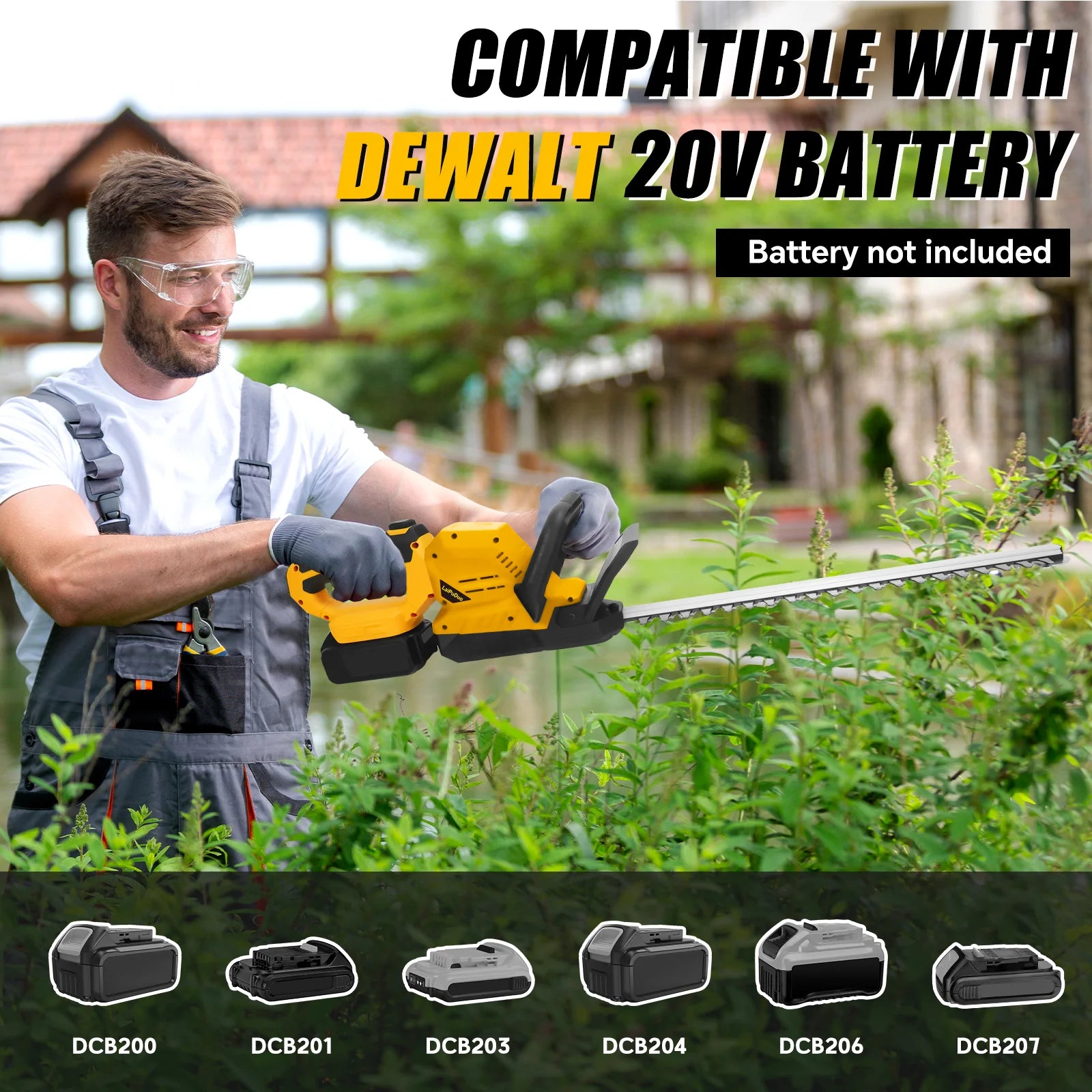 Brushless Electric Hedge Trimmer  Dewalt 20V Battery Pin