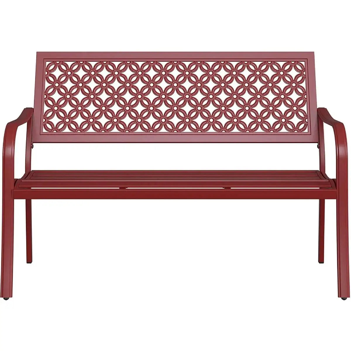 Outdoor Bench, Powder-coat Steel Frame