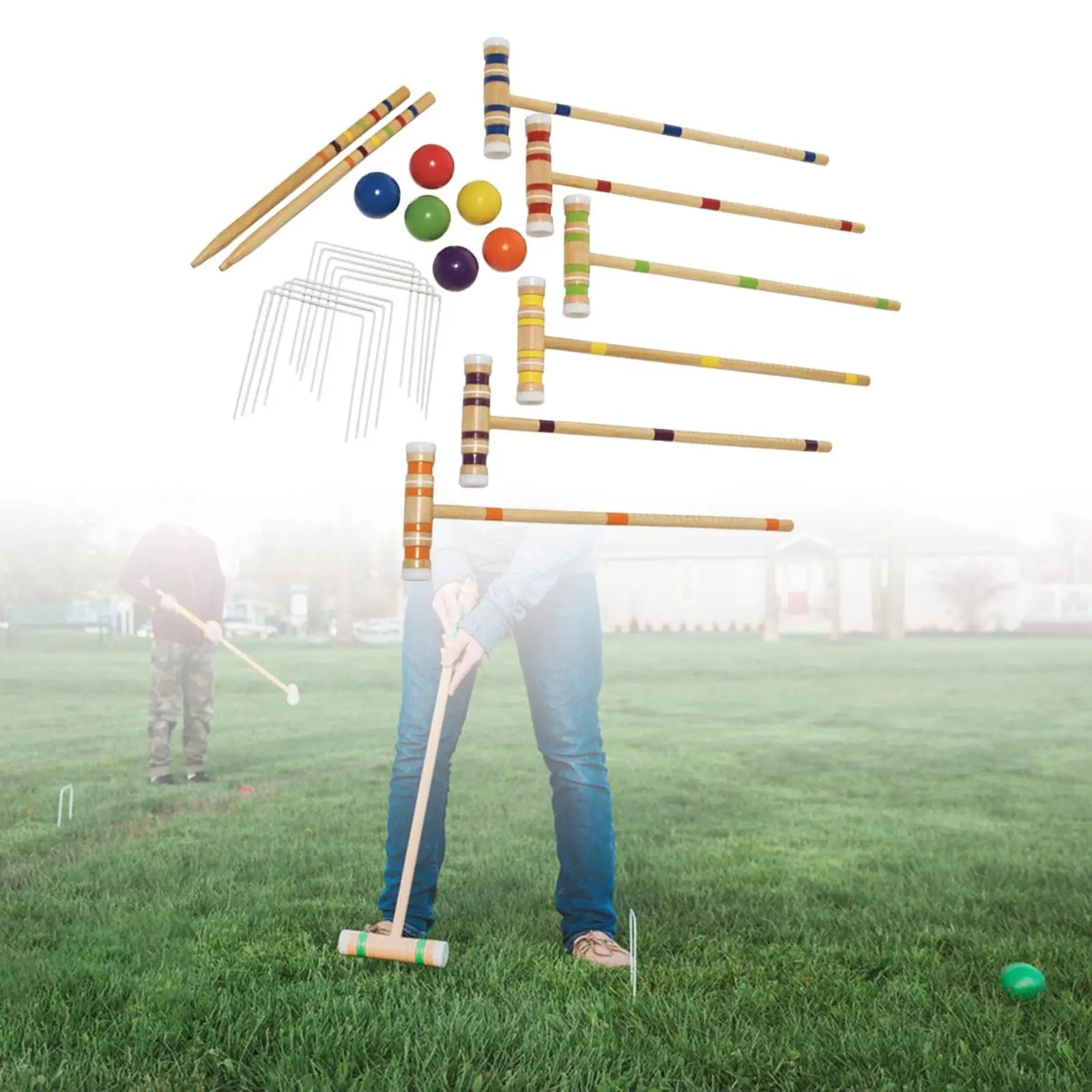 Lawn Croquet Game Set 2 Benchmarks for Yard