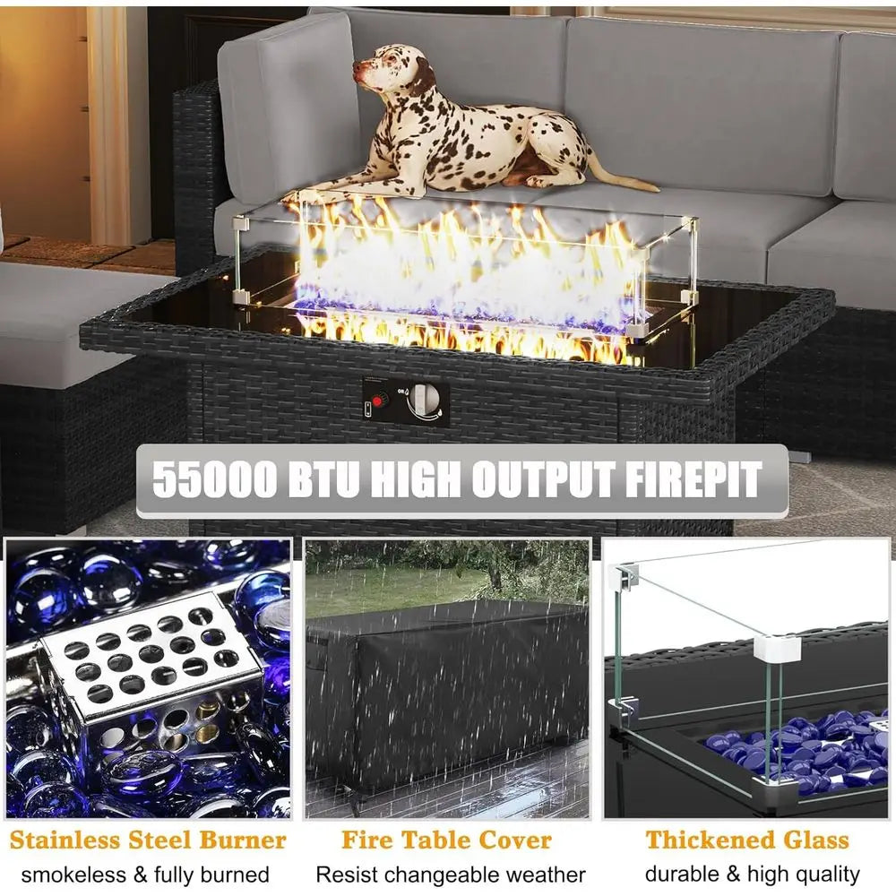Outdoor Patio Furniture Set with Fire Pit