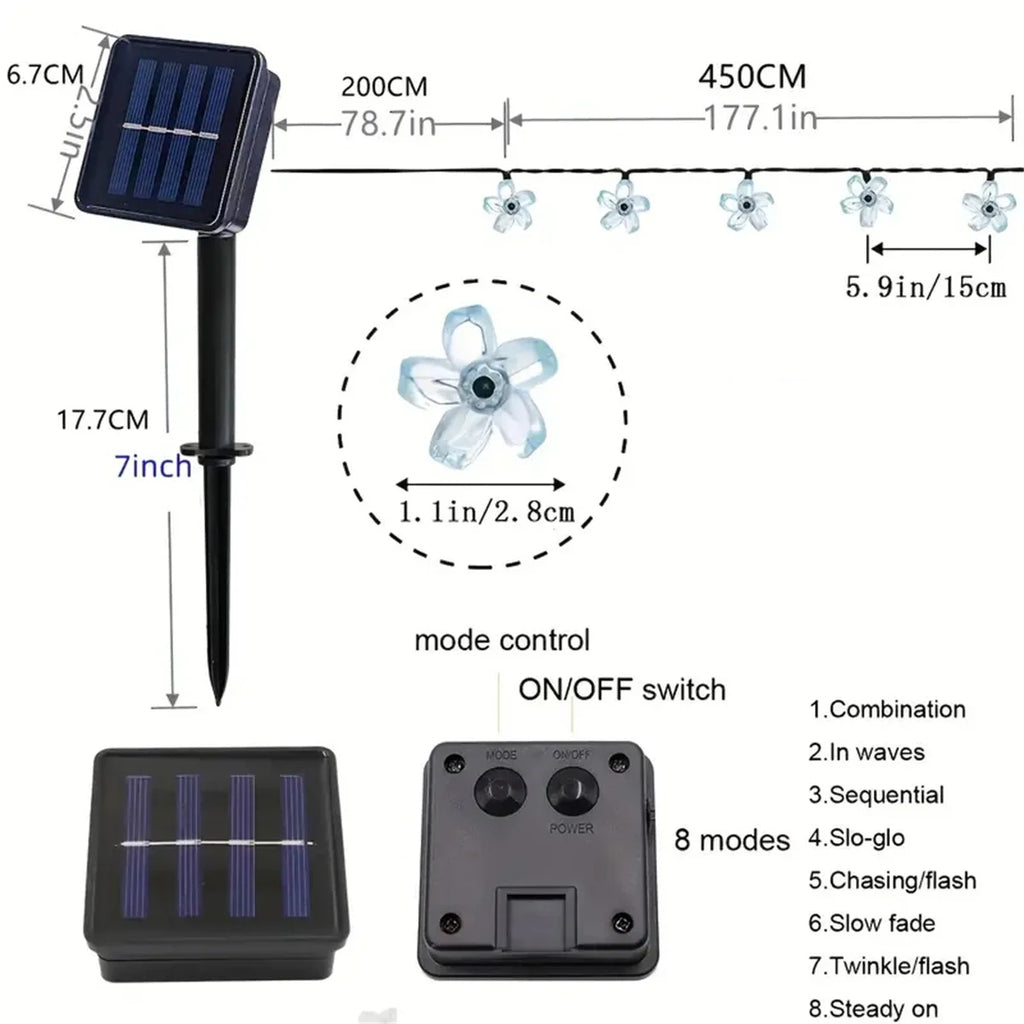 Purple Solar Flower String Lights Fairy