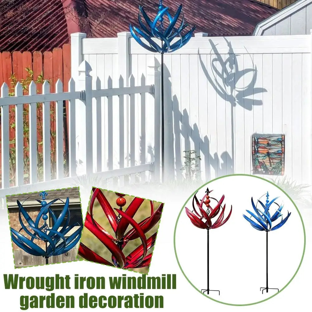 Iron Windmill Decor Rust Resistant Garden Balcony Party