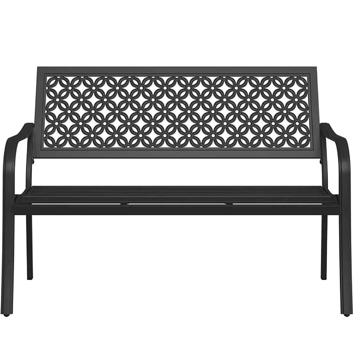 Outdoor Bench, Powder-coat Steel Frame