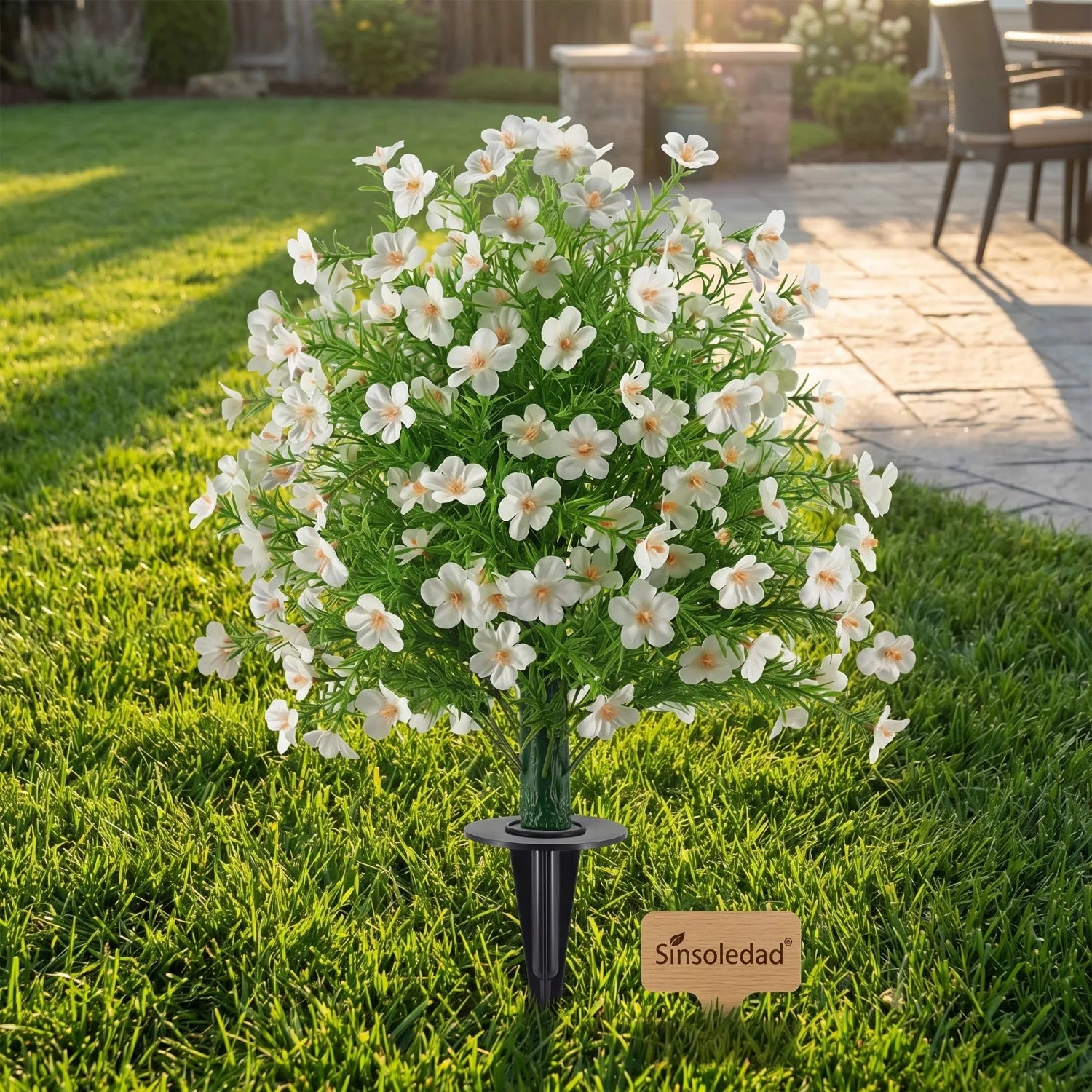 Outdoor Artificial Flowers with Stake, Greenery