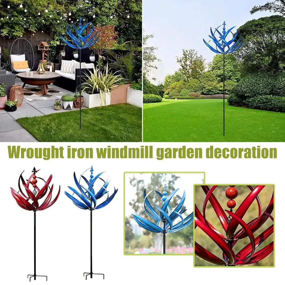 Iron Windmill Decor Rust Resistant Garden Balcony Party