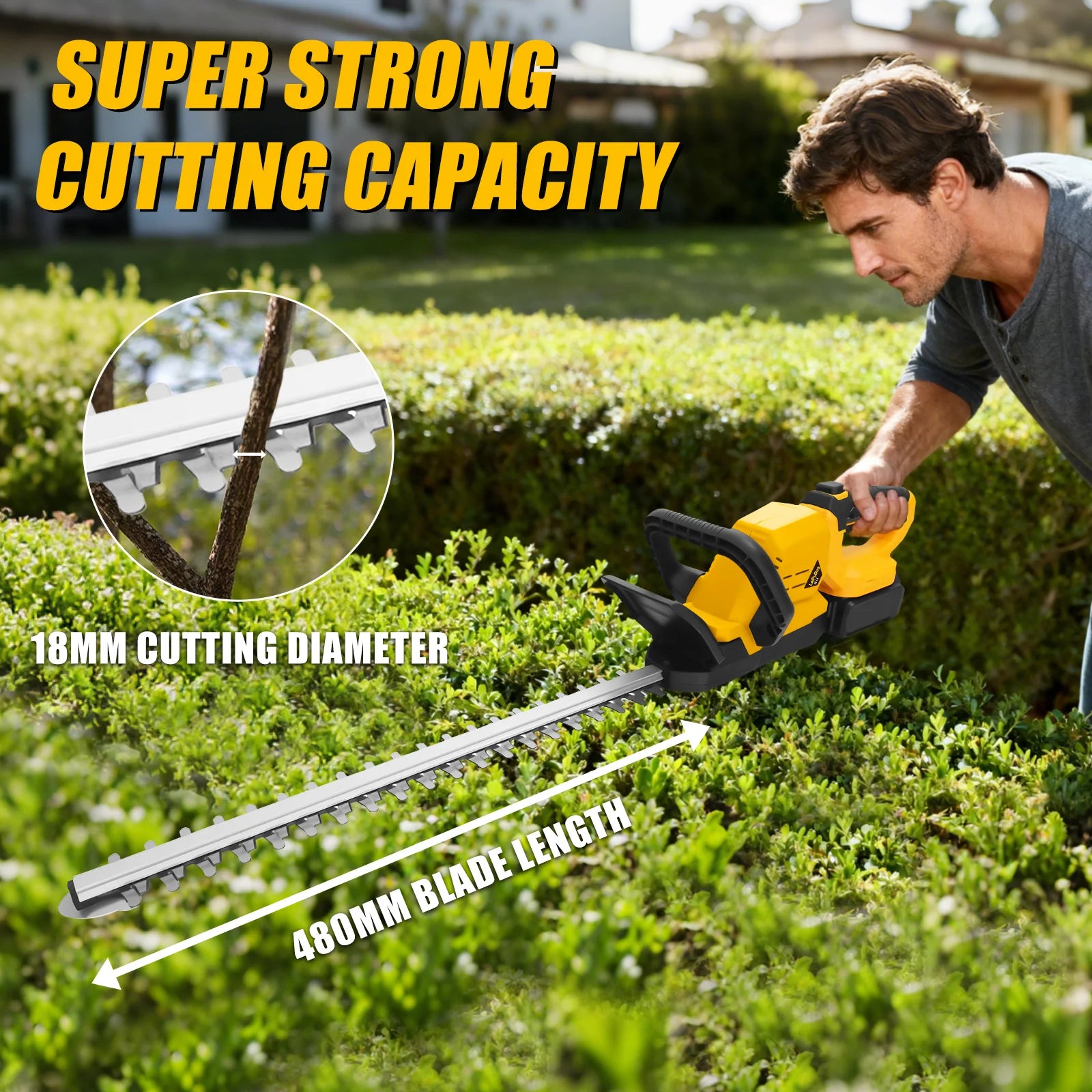 Brushless Electric Hedge Trimmer  Dewalt 20V Battery Pin