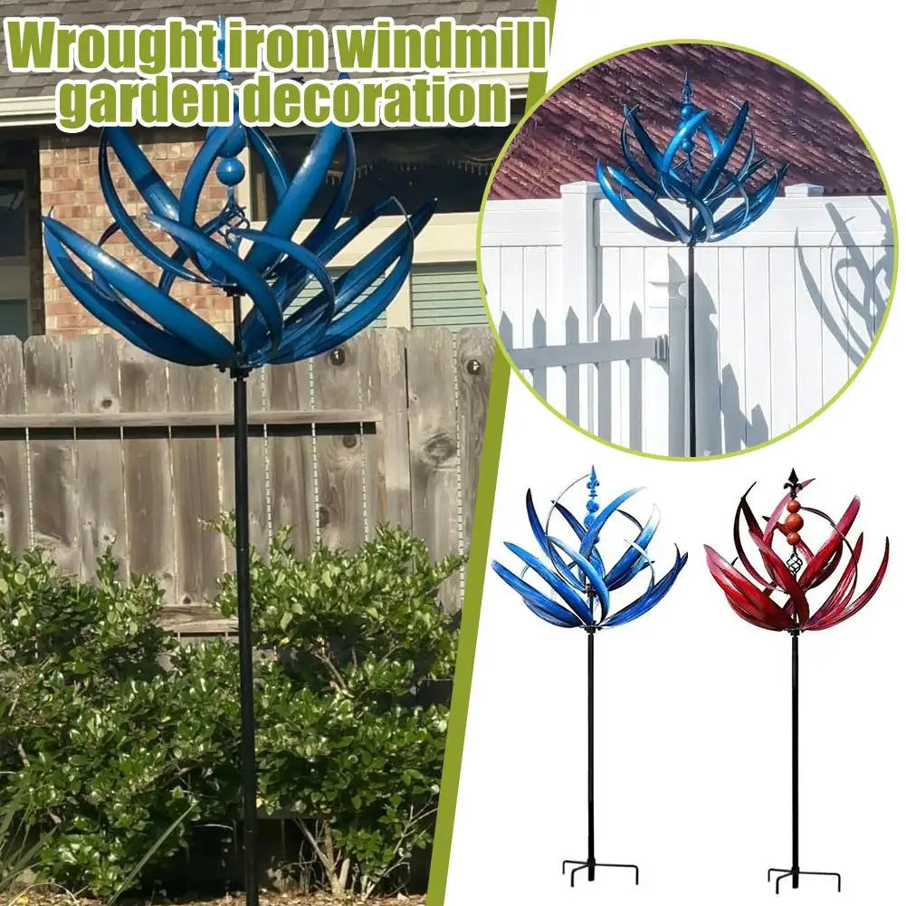 Iron Windmill Decor Rust Resistant Garden Balcony Party