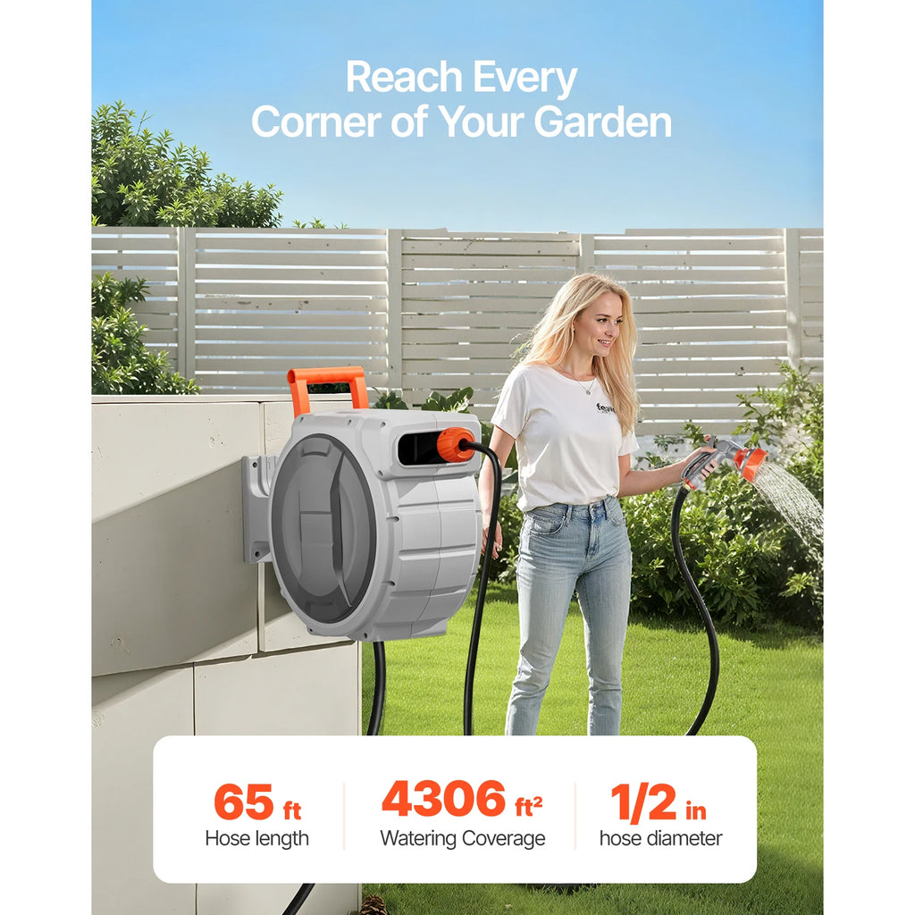 Retractable Garden Hose Reel Wall Mounted