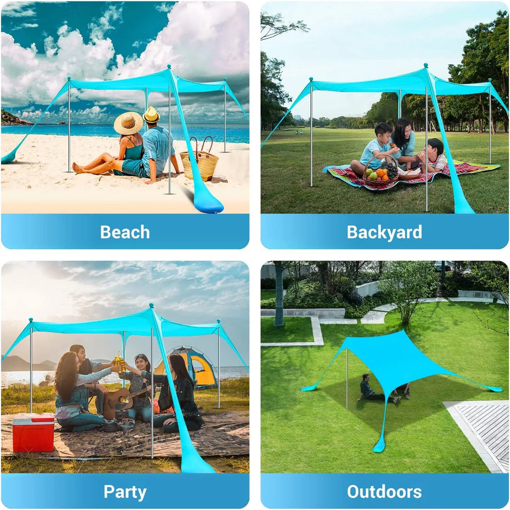 10x10 FT Family Beach Tent Sunshade