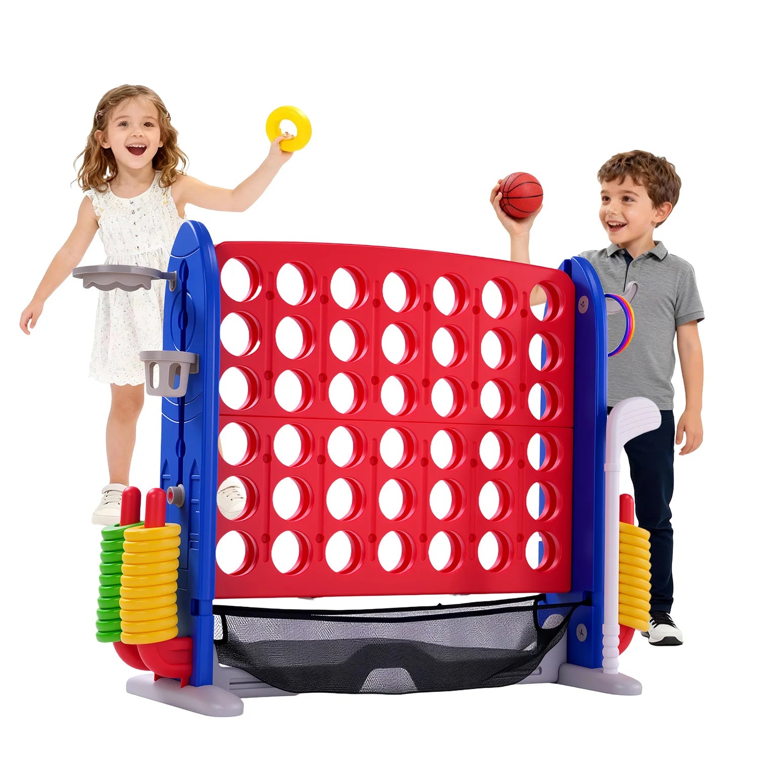 4-in-1 Giant Connect Game Set Adjustable Height,